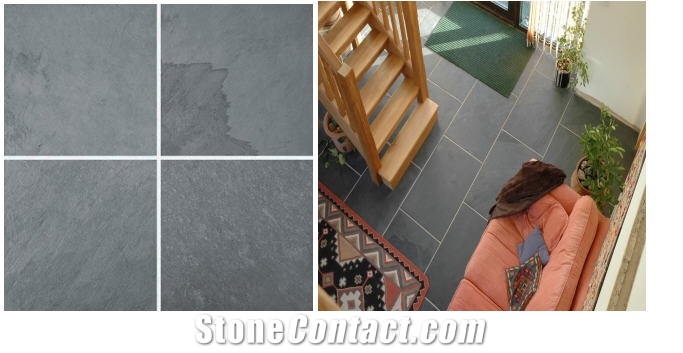 Ocean Grey Slate Natural Cleft, Calibrated Wall and Floor Covering