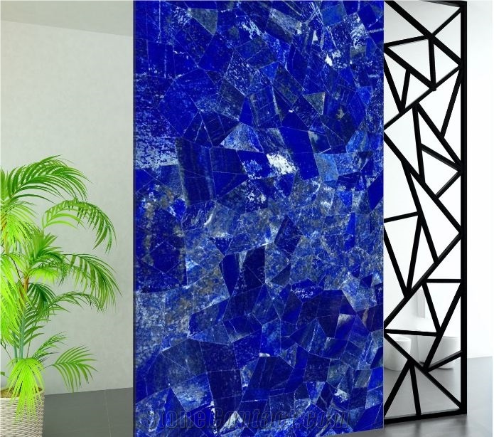 Lapis Lazuli Blue Semi Precious Wall Decro,Lapis Lazuli Gemstone Tiles & Slabs,Blue Semi Precious Stone Wall Panel,Wall Covering/Interior Decoration