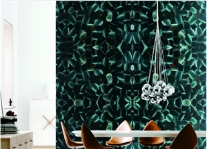 Lotus Green Gem Stone Slas &Tiles,Green Crystal Semi Presious Wall Panel,Green Gemstone Home Decor