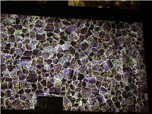Purple Crystal Translucent Gem Stone/Semi Precious Stone Slabs & Tiles,Lilac Translucent Semiprecious Stone Panel