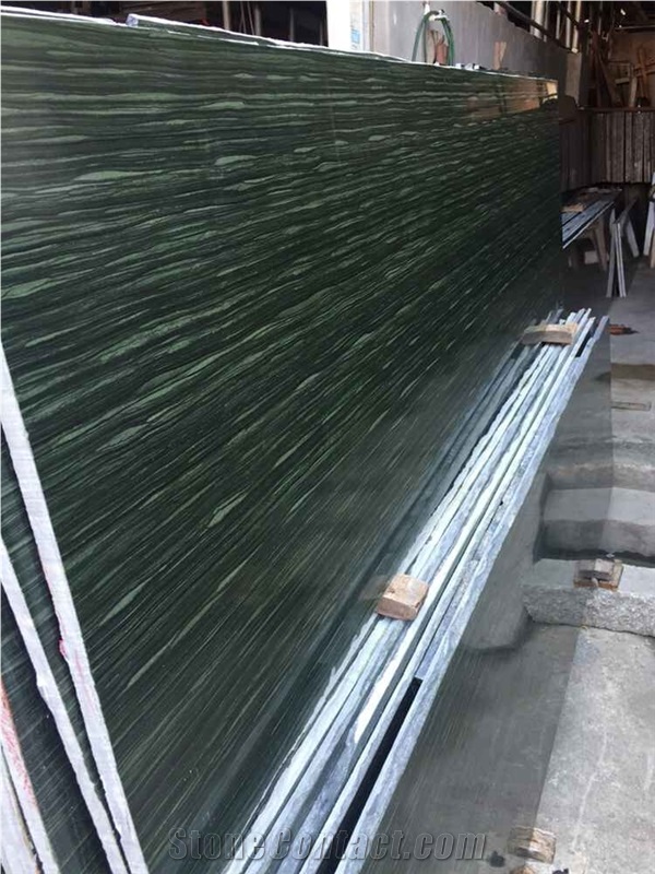 China Bamboo Green Vein Granite Slabs & Tiles High Polished for Interior Stone