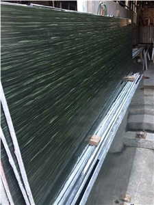 China Green Wood Vein Granite Tiles/Wave Green Granite High Polished Slabs-Good Price