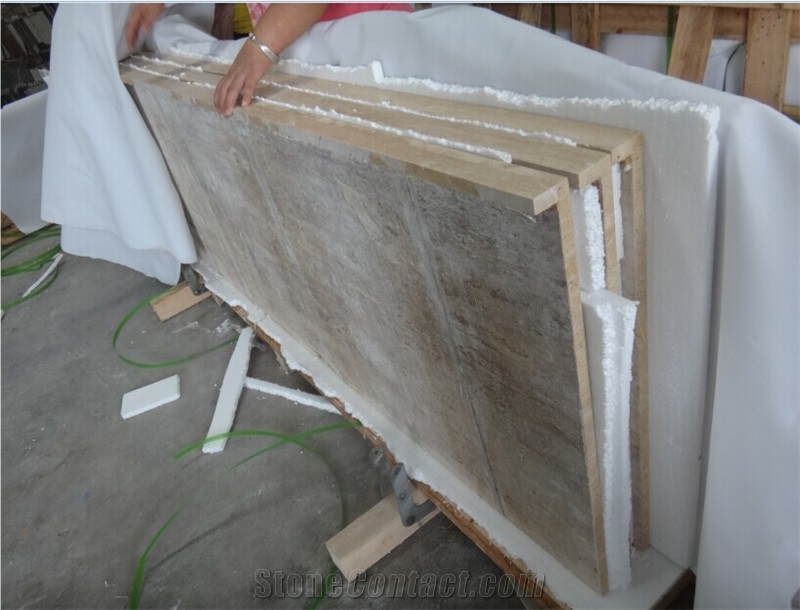Beige Travertine Cut to Size Countertop for Kitchen, Bar with Bevel Edge, Turkey Cheap Yellow Marble Countertops
