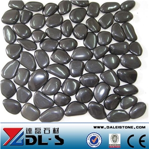 Black Pebble Stone, River Stone, Black Color Stone Pebble Flooring