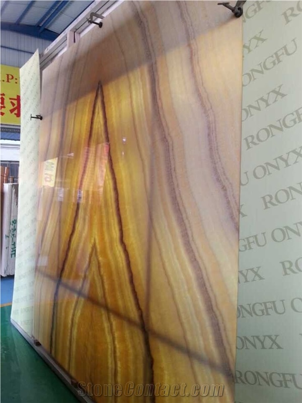 Bookmatch Yellow Onyx V Luxary Natural Decorative Stone Slabs & Tiles, Honey Yellow Onyx Slabs