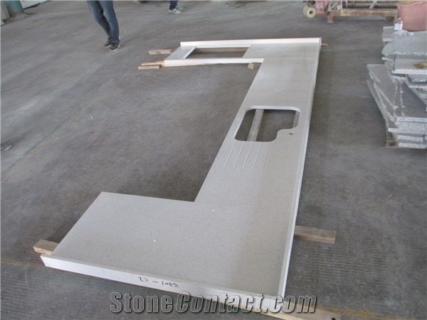 China Cheap White Artificial Quartz With Crystal Engineered Stone