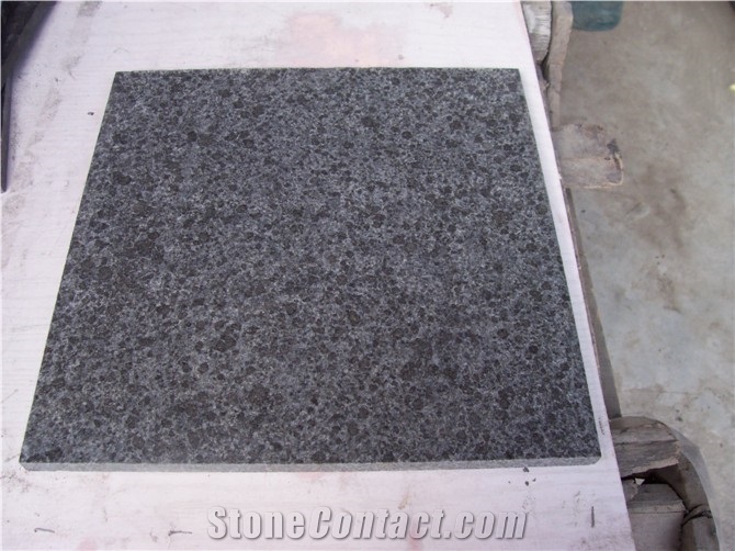 G684 Black Basalt Tiles & Slabs, Black Basalt Flamed Slabs, China Black Basalt Slabs/Tiles