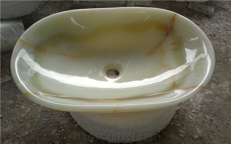 Luxary Narural Onyx Stone Sink Wash Basin Polished Variety Design