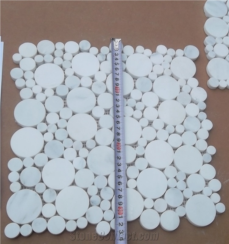 Oriental White Marble Mosaic Tiles, China White Marble Mosaic, Basketweave Mosaics for Wall, Floor