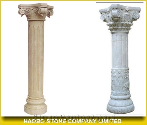 Beige Marble Roman Columns