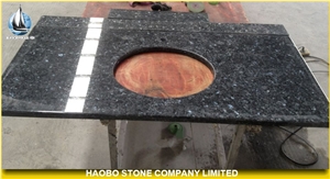 China Countertop Manufacture Norway Blue Pearl Granite Bathroom Vanity Tops, Stone Bath Tops for House or Hotel Projects