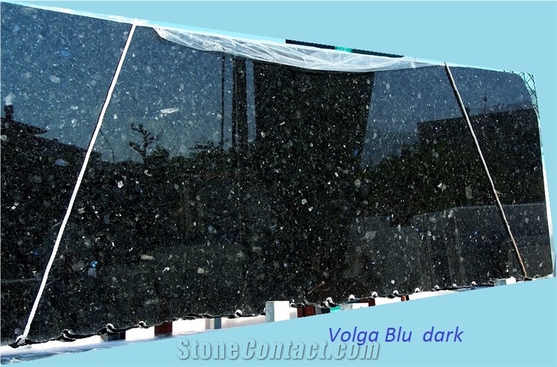 Volga Blue Dark Granite Tiles & Slabs Ukraine, polished granite floor tiles, wall tiles 