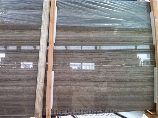 Cafe Wood Marble Slabs Tile Wall Cladding Cut To Size For Floor