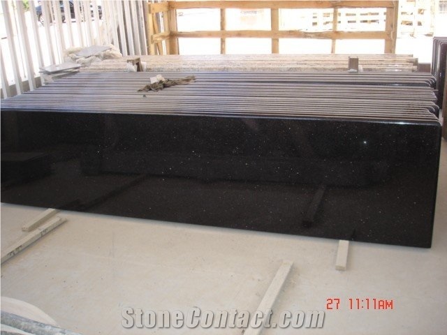 Galaxy Black Granite Countertop, Black Granite Kitchen Countertops