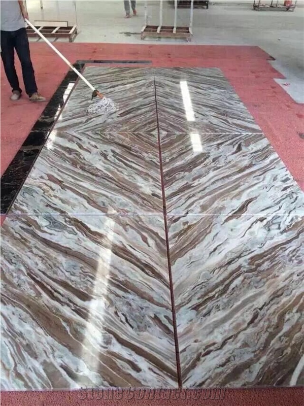 Silver River Marble Slab, Brown Marble Tile/Hot Sale Good Quality China Brown Marble Slab