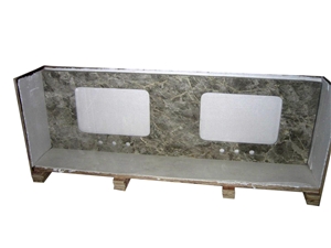 Beige Bathroom Countertops,Chinese Own Factory Custom Vantity Tops,Polished Double Sinks Home Decoration,Cheap Price