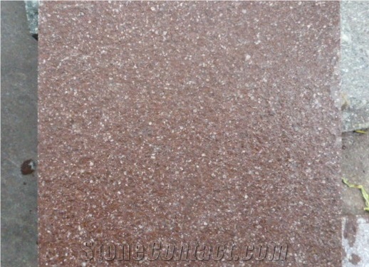 Bush Hammered G666 Granite Tiles & Slabs, China Red Porphyry Granite Slabs & Tiles