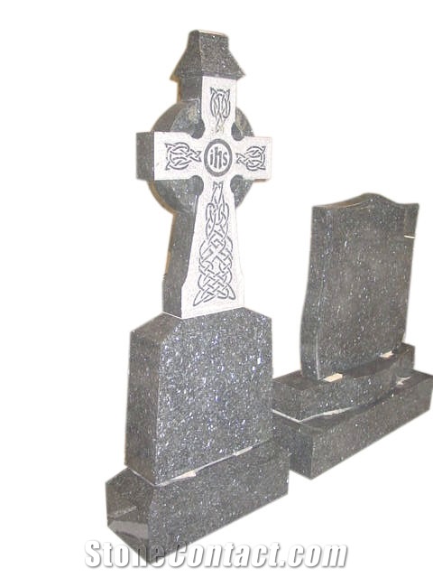 Engraved Granite Single Tombstone,Headstone Western Style Polishd Grey Cross Tombstone,Headstone High Quality Cemetery Tombstone,Upright Monumnets,Own Factory