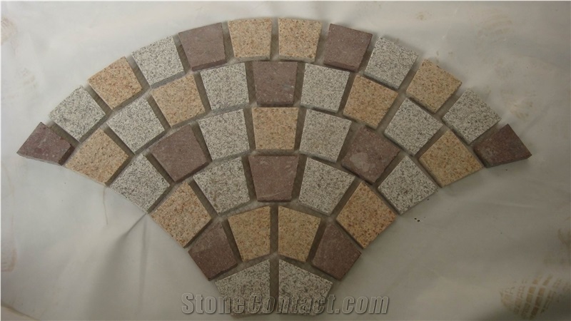 Fan Shape Granite Cube Stone & Pavers,China Granite Fan Shape Pavers,