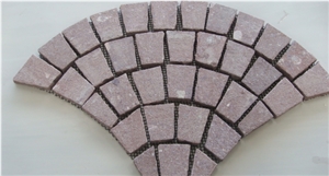 Fan Shape Granite Paver/Paving Stone,Meshed Stone,China Granite Fan Shape Meshed Stone Pavers