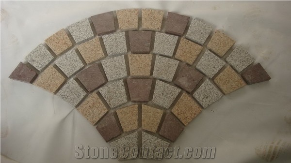 Fan Shape Paver,Fan Stone Paving,Paving Stone.Granite Pavers,Net Stone Paver,Marble Cubestone,Cube Pavers