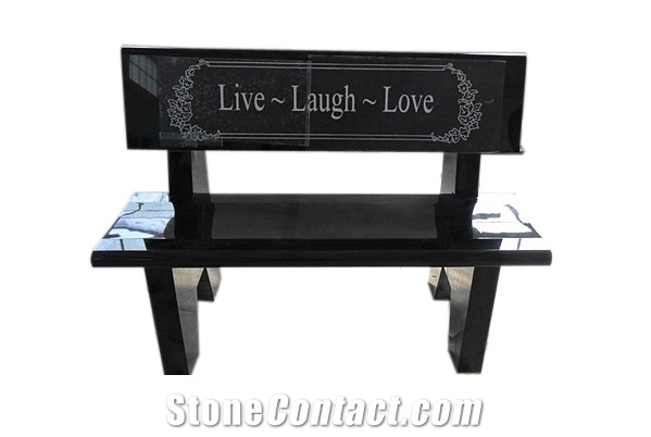Own Factory Cheap Polished Black Chair,Chinese Hot Sale Granite Outside Benches,Outdoor Chair Sets,Own Quarry Black Benches Cahir