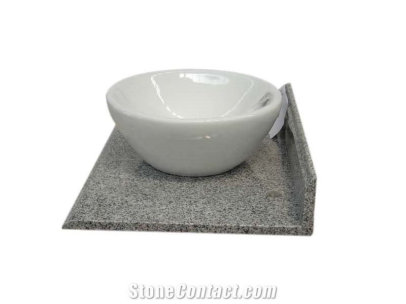 Polished Granite G633 Bathroom Countertops,Hot Sale Custom Vantity Tops,Bathroom Vantity Tops with Single Sinks