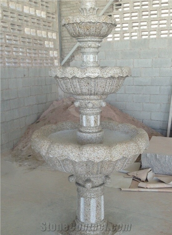 Sculptured Fountains/Garden Fountains,China Grey Granite Western New Design Modern Exterior Water Stone Fountain