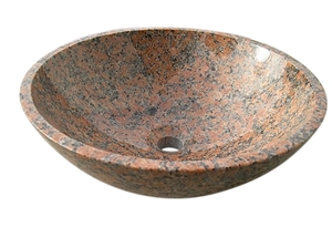 Tianshan Red Granite Round Sinks,Hot Sale Red Polished Round Sinks,China Granite Stone Sinks