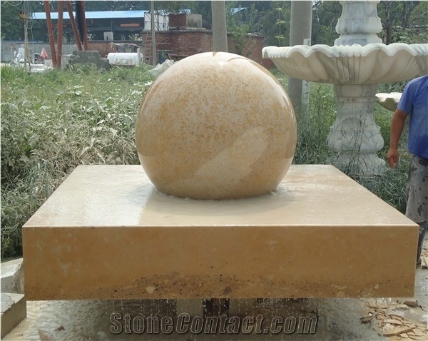 Yellow Marble Fountain,Granite Fountain,Sandstone Fountain,Stone Fountain,Ball Fountain
