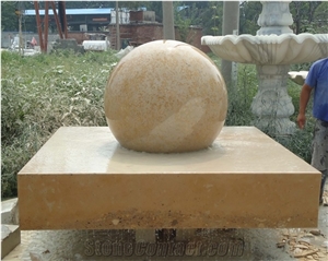 Yellow Marble Fountain,Granite Fountain,Sandstone Fountain,Stone Fountain,Ball Fountain