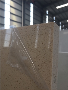 China Engineered Quartz Stone Slabs & Tiles,Beige Color for Worktops Kitchen Countertop and Bench Tops 2cm Thick Solid Surfaces