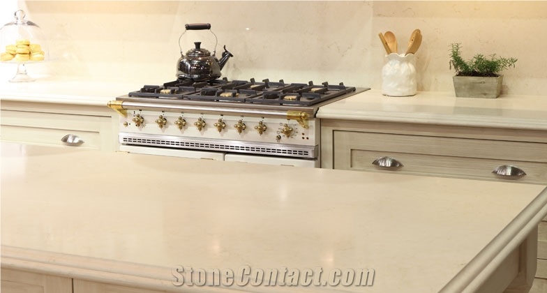 Man-Made Quartz Stone Kitchen Countertop Fit for Prefabricated Countertop and Bathroom Vanity Top More Durable Than Granite