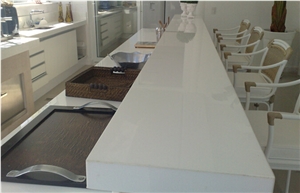 Pure White Crystallized Glass Marble Countertop