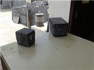 Black Basalt Cobbles, Rajasthan Black Basalt Cube Stone & Pavers India