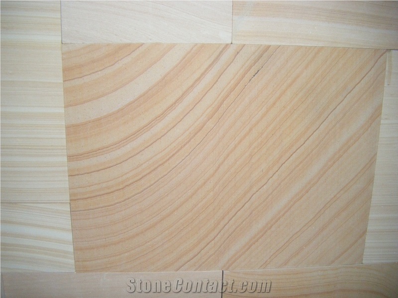 High-Quality China Yellow Wooden Sandstone Tiles, Yellow Sandstone Slabs & Tiles, Sichuan Yellow Sandstone