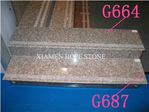 China Cheapest Pink Granite Stairs & Steps