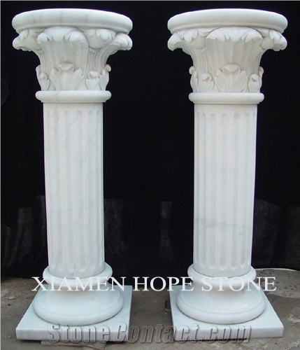 White Marble Roman Column