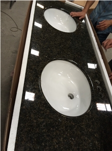 China Butterfly Green Granite Bathroom Vanity Tops