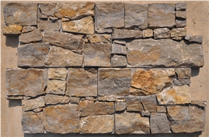 Format Stone Panel Rusty Yellow Slate Cultured Stone Wall Cladding for Villa Decorative