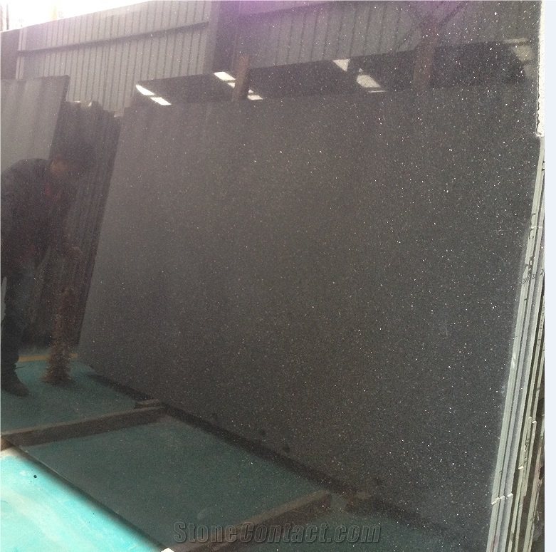Good Quality Black Star Galaxy Granite Tile & Slab with Lowest Price, India Black Granite