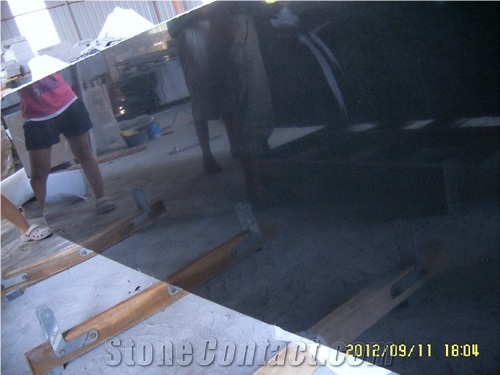 Hot Chinese Black Granite Slabs, Absolute Black, with High Quality and Competitive Price