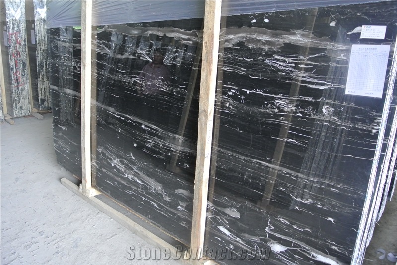 Silver Dragon Marble Slabs China Black Marble Slabs Tiles Black Silver Dragon