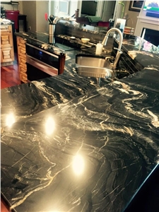 Belvedere Granite Kitchen Perimeter Countertop, Peninsula Work Top, Black Granite Kitchen Countertops South Africa