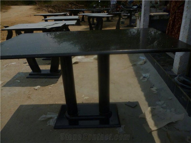 Custom Product Black Galaxy Granite Tables