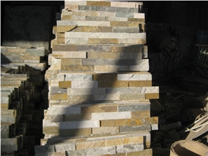 Stone Wall Veneer/Yellow Quartzite Wall Cladding/Cultured Stone