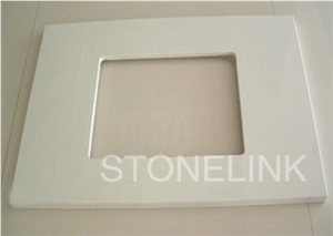 Slba-001, White Quarez Vanity Tops, Artificial Stone Bath Tops