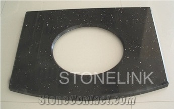 Slba-002, Black Quartz Vanity Tops, Artificial Stone Bathtops, Silestone Bathroom Vanity Tops, Artificial Stone Quartzite Bathroom Vanity Tops