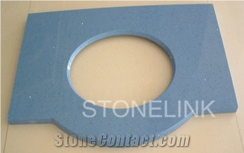Slba-003, Blue Vanity Tops, Blue Manmade Stone Bathtops, Blue Artificial Stone Vanity Tops