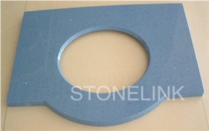 Slba-003, Blue Vanity Tops, Blue Manmade Stone Bathtops, Blue Artificial Stone Vanity Tops